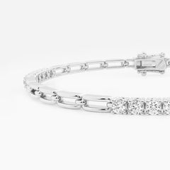 Crescent Wave Round Lab Grown Diamond Bracelet