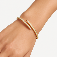 Mirelli Yellow Gold and White Diamond By Bangle