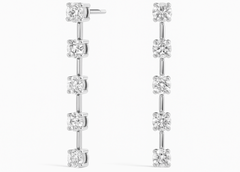 Twilight Gleam Lab Grown Round Diamond Line Drop Earrings