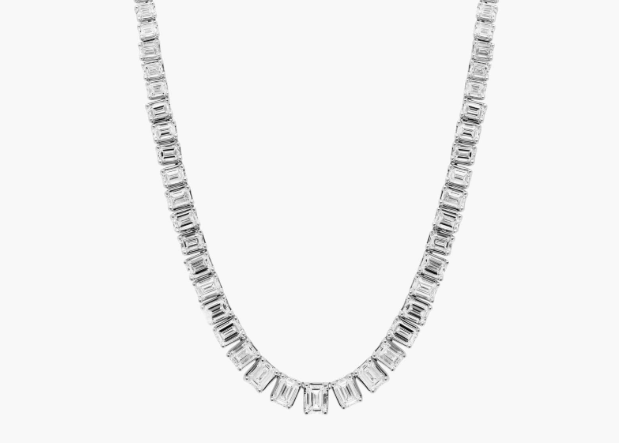 Diamond Emerald Eternity Necklace