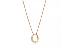 Happy Lock Pendant in Yellow Gold with Diamonds