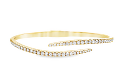 Mirelli Yellow Gold and White Diamond By Bangle