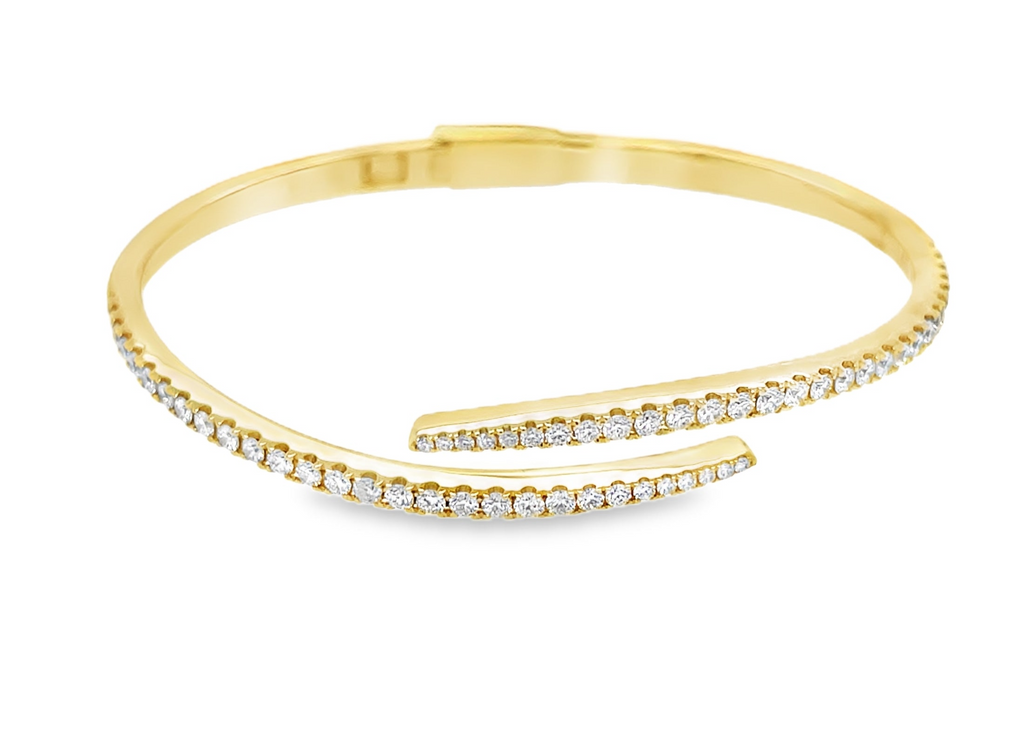 Mirelli Yellow Gold and White Diamond By Bangle
