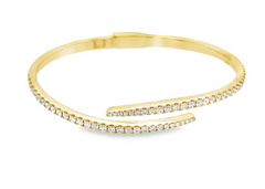 Mirelli Yellow Gold and White Diamond By Bangle