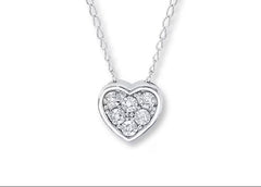 Clustered Lab Diamond Heart Necklace