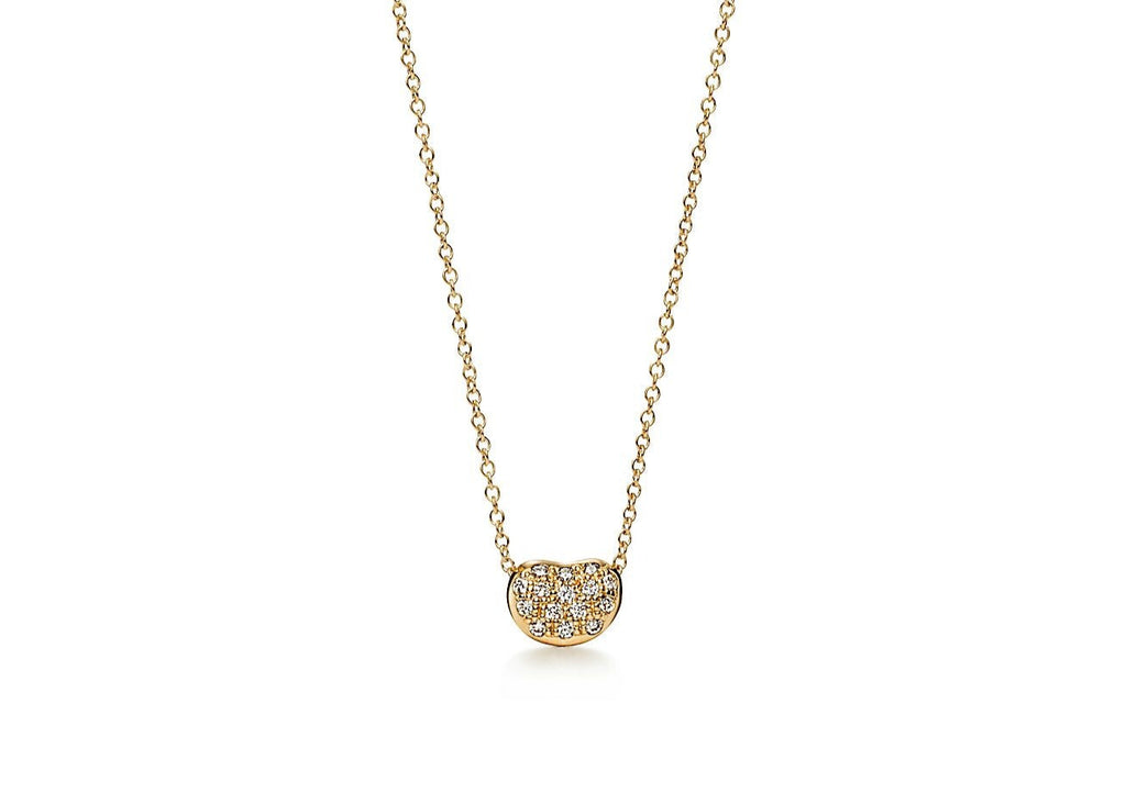 Aurora Dusk Pendant in Yellow Gold with Pavé Lab Diamonds, .
