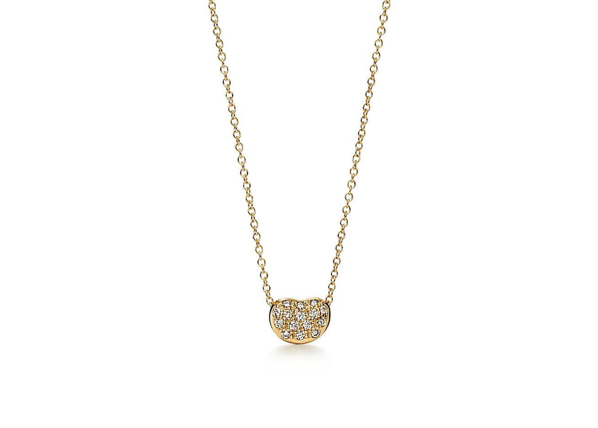 Aurora Dusk Pendant in Yellow Gold with Pavé Lab Diamonds, .