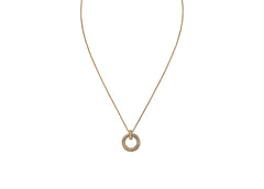 Infinity Circle Pendant in Gold with Pavé Diamonds